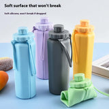 Colorful foldable travel water bottles in soft silicone, designed for durability and hydration on-the-go.