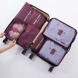 7-Piece Travel Packing Cube Set Red Wine