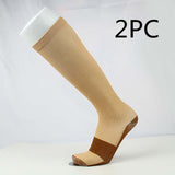 Lightweight Travel Compression Socks Brown 2P