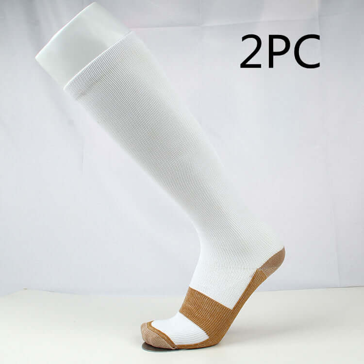 Lightweight Travel Compression Socks White 2P