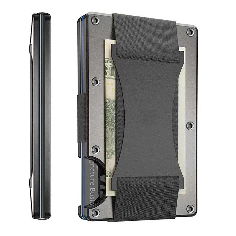 RFID-Blocking Slim Metal Card Holder Grey