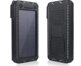 Solar-Powered Rugged Waterproof Power Bank Black