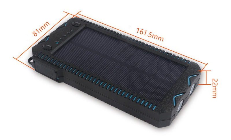 Solar-Powered Rugged Waterproof Power Bank Dimensions